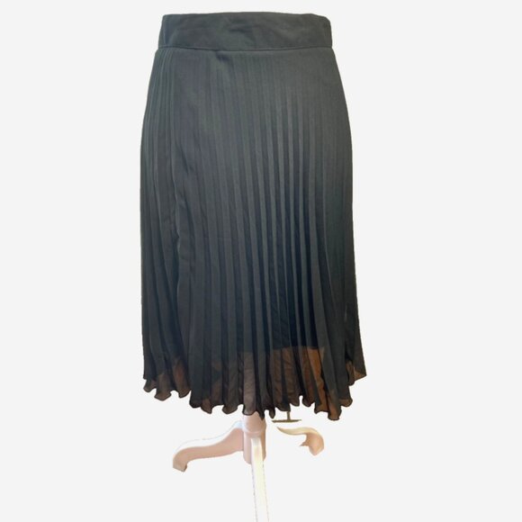 Eloquii Black Sheer Pleated Chiffon Skirt 18/20 Lined Flowing Midi - Picture 7 of 8